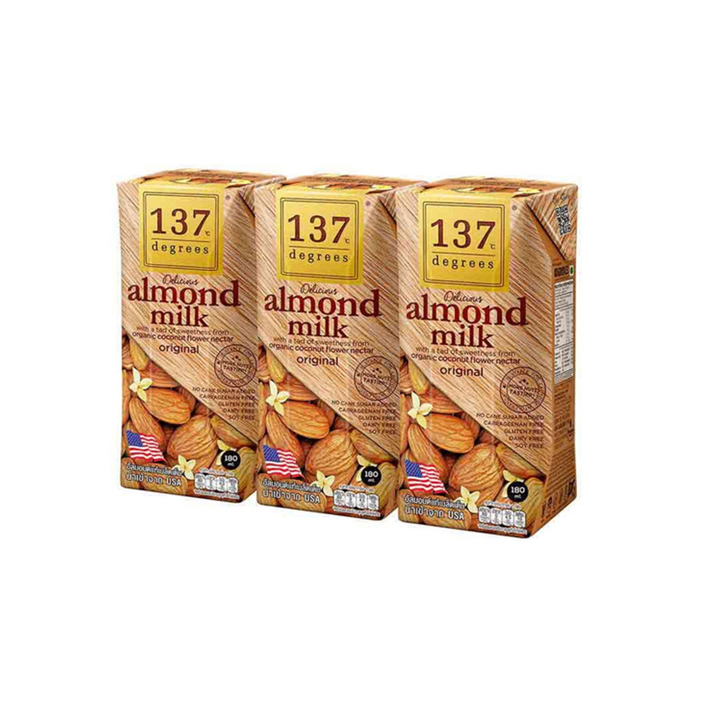 137ดีกรี นมอัลมอนด์สูตรดั้งเดิม 180ml x3