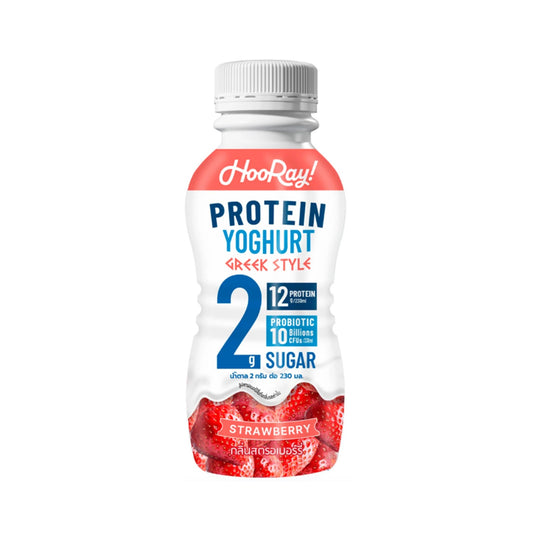 ฮูเร่ โยเกิร์ตพร้อมดื่มโปรตีนสูงกลิ่นสตรอเบอร์รี่ 230ml
