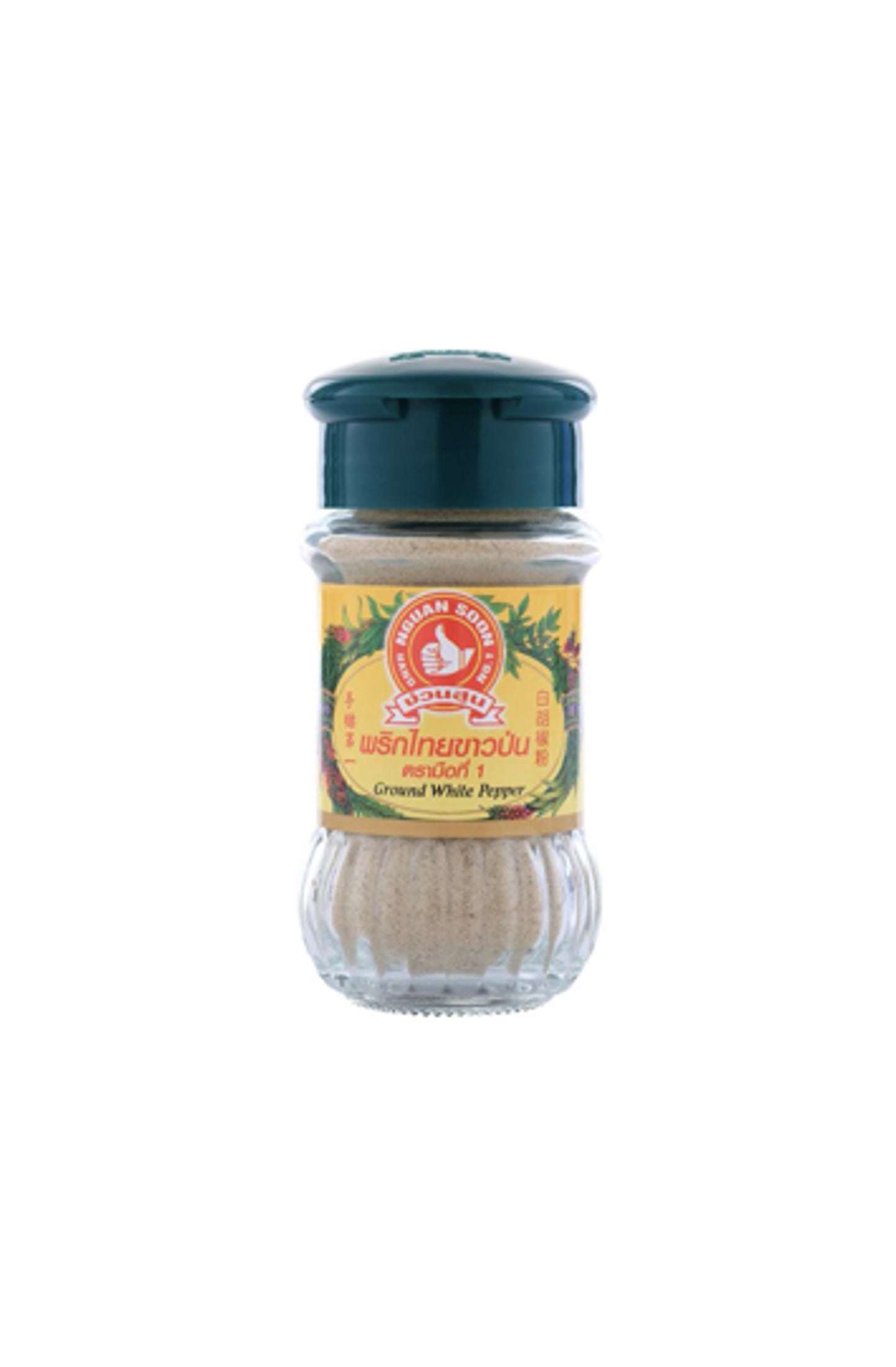 ตรามือพริกไทยขาวป่น ขวดแก้ว 60g