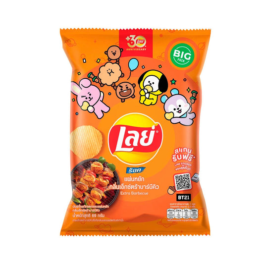 เลย์มันฝรั่งแผ่นหยักบาร์บีคิว 69g
