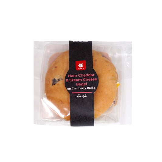 ขนมปังเบเกิลแฮม เชดด้าชีส และครีมชีส 120g
